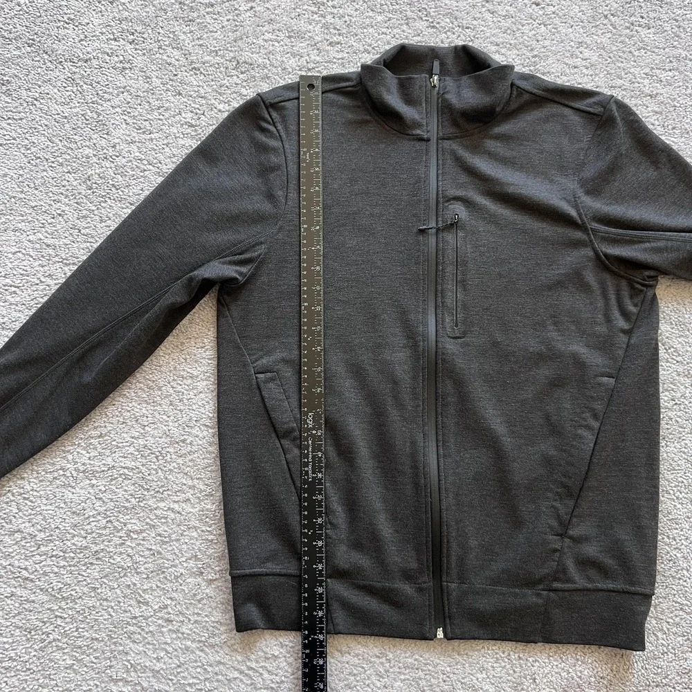 Mack Weldon Atlas Jacket Mens L Brown Full Zip Stand Collar Knit Athletic Casual